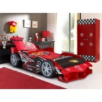 Set Formula 1 Car -7 piese (pat, lenjerie, noptiera, biblioteca, banca, birou, dulap)